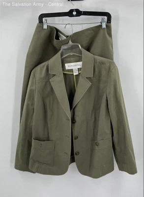 Doncaster Mujer Verde Mezcla Algodón Manga Larga 2 Piezas Falda Traje Conjunto Talla 14 Foto 1 de 4