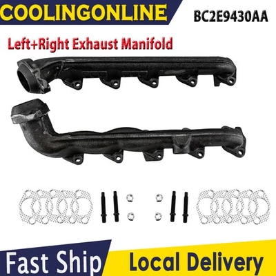 Пара выпускных коллекторов L+R для 00–13 Ford F250 F350 E350 E450 Super Duty V10 6,8 - Изображение 1 из 4