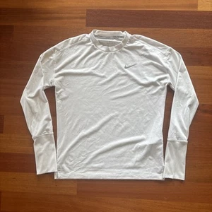 Nike Shirt Adult XS White Dri-Fit Breathable Running Long Sleeve Gym Mens - Picture 1 of 4