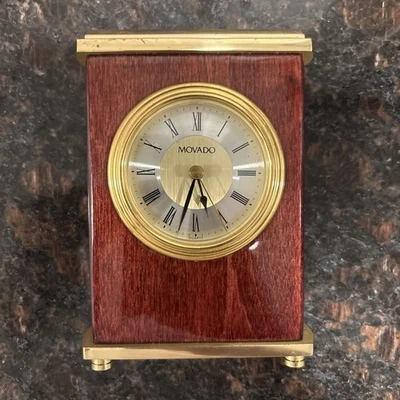 Reloj de Colección Movado Abrigo Oro Latón Madera Cuarzo Número Romano *Solo Piezas* Foto 1 de 4