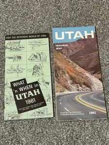 Vintage 1961 Utah Highway Karte und was wann Reiseführer Veranstaltungen Broschüre - Bild 1 von 10