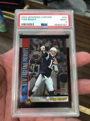 2002 Bowman Chrome #99 Tom Brady Patriots PSA 9 - Image 1 of 3