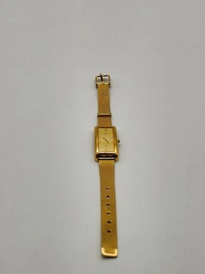 Junghans Damenuhr Quarz vergoldet läuft + neue Batterie Armband Tank-Style #078 - Bild 1 von 4