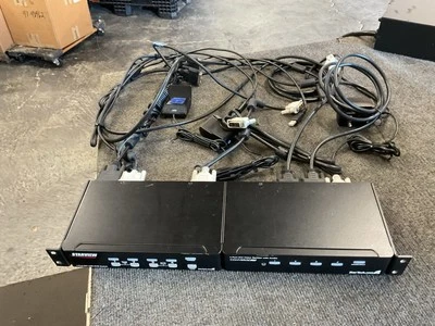 Star tech 4-Port DVI VGA Dual Monitor KVM Switch & Starview USB Switch w Cables - Image 1 of 4