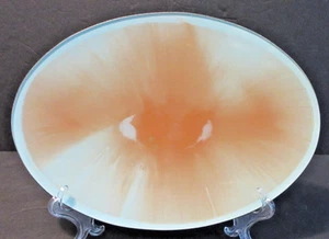 John Derian Pink Color Burst Decoupage Oval Glass Plate 2006 - SIGNED 9.5x6.75" - Picture 1 of 6