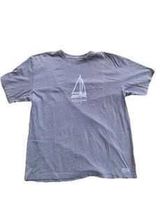 Life Is Good Wind Sailing Short Sleeve Gray Crusher Tee Size Large L Mens - Picture 1 of 12