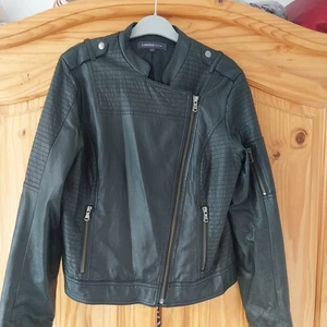 Women's Marks andSpencer Black Faux Leather Jacket.Size 12 Limited Edition VGC - Picture 1 of 8