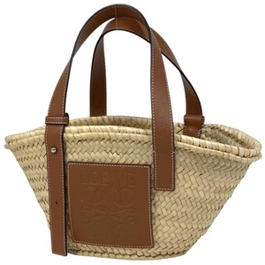 LOEWE Basket Bag Anagram Handbag Raffia Tan #BS1208 - Picture 1 of 7