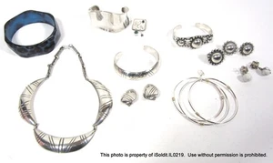 LOTE BISUTERÍA VINTAGE MICHAEL DAWKINS, RALPH LAUREN, "H" Plata de Ley - Imagen 1 de 12