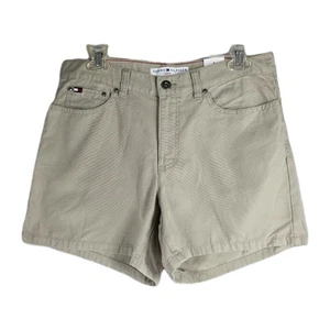 Tommy Hilfiger Womens Shorts Size 6 Beige Mid Rise Zip Fly Canvas Cotton NWT - Picture 1 of 9