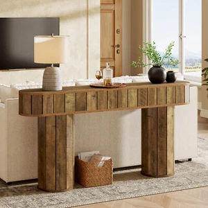 Tribesigns 63" Farmhouse Entryway Console Table Long Sofa Table Behind the Couch - Picture 1 of 8