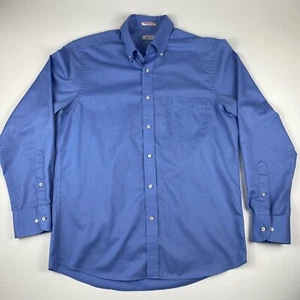 Izod Herren faltenfrei schnelltrocknend Twill Slim Fit blau Knopfleiste Hemd 15,5 32/33 - Bild 1 von 10