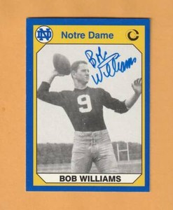Bob Williams Notre Dame Irish AUTO Signed card 1949 National Champs 4Y