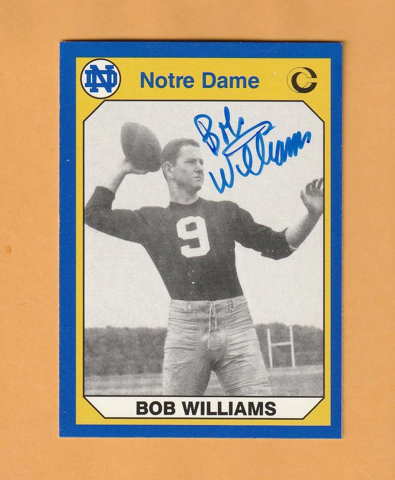 Bob Williams Notre Dame Irish AUTO Signed card 1949 National Champs 4Y - Image 1 of 1