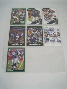 Lotto di 7 carte giocatore Minnesota Vikings NFL con foglio raccoglitore (Tarvaris Jackson) - Foto 1 di 12