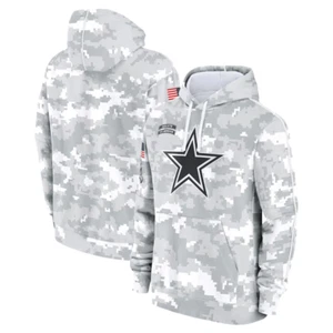 Newest Dallas 2024 Arctic Camo Salute to Service Sideline Therma Pullover Hoodie - Picture 1 of 4