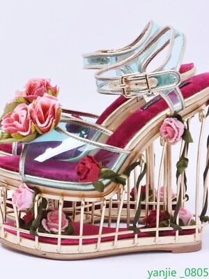 Bird Cage Heels High Heels Open toe Transparent Flower Womens Bridal Shoes 2025 - Image 1 of 4
