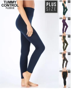 Women Plus Size Tummy Control Fleece High Waist Seamless leggings NP5653X - Picture 1 of 16
