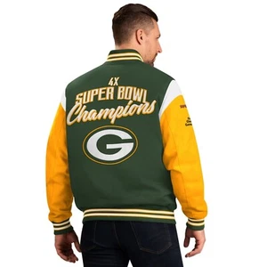 Chaqueta Universitaria Green Bay Packers G-III Franquicia 4 Tiempos Super Bowl - Verde - Imagen 1 de 2