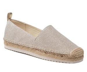 MICHAEL KORS ALPARGATAS ZAPATOS SEÑORA ZAPATILLAS BEIGE BRILLO YUTE talla 38 NUEVO 175 € - Imagen 1 de 8