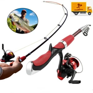 Spinning Fishing Rod&Reels Set Combo Ultralight Telescopic Fishing Pole Tack - Picture 1 of 9
