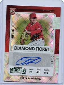 2021 Panini Contenders Chris Rodriguez RC Auto #184 Diamond SP #04/15 Angels