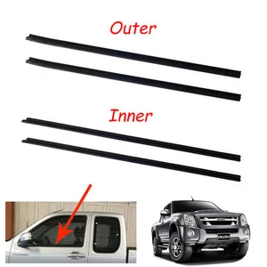 Door Belt WeatherStrip Rubber Seal Pair Fit Isuzu D-Max Single Cab Pickup 06-12 - Picture 1 of 1