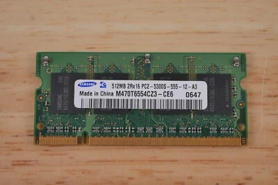Samsung PC2-5300S 512MB 2Rx16 SO-DIMM 667MHz DDR2 For Laptop (M470T6554CZ3-CE6) - Image 1 of 2