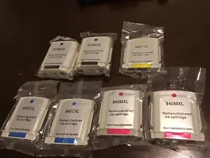 7 Pack For HP 940XL Ink Cartridges 2BK/2C/1Y/2M - Bild 1 von 1