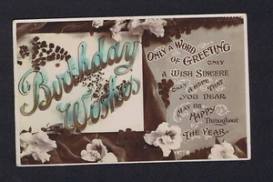 1908 A & G Taylor Real Photo, Sussex, UK, Birthday Wishes, POSTCARD - Picture 1 of 2