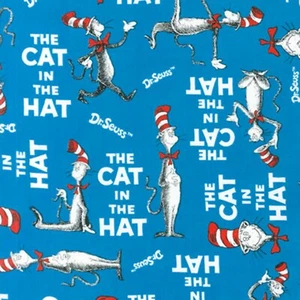 Fabric Dr Seuss Cat in the Hat Celebration KAUFMAN  Cotton 1/4 yard 10796 - Picture 1 of 1