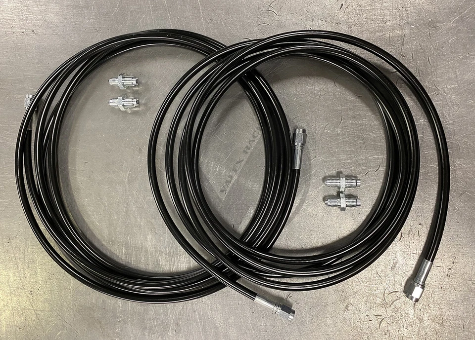 Kit de repuesto de línea de freno trasero principal de acero inoxidable negro para 90-93 Acura Integra DA Foto 1 de 1