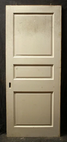 32x79" Vintage Antique Old SOLID Wood Wooden Sliding Pocket Door Recessed Panels Cover