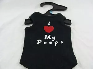 Casual Canine Cotton I Love My Peeps Dog Tank, Xx-small, 8-inch, Black - Picture 1 of 4
