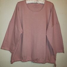 Gudrun Sjoden Pink 100% Organic Cotton Tunic Top Lagenlook Shirt Size XXL