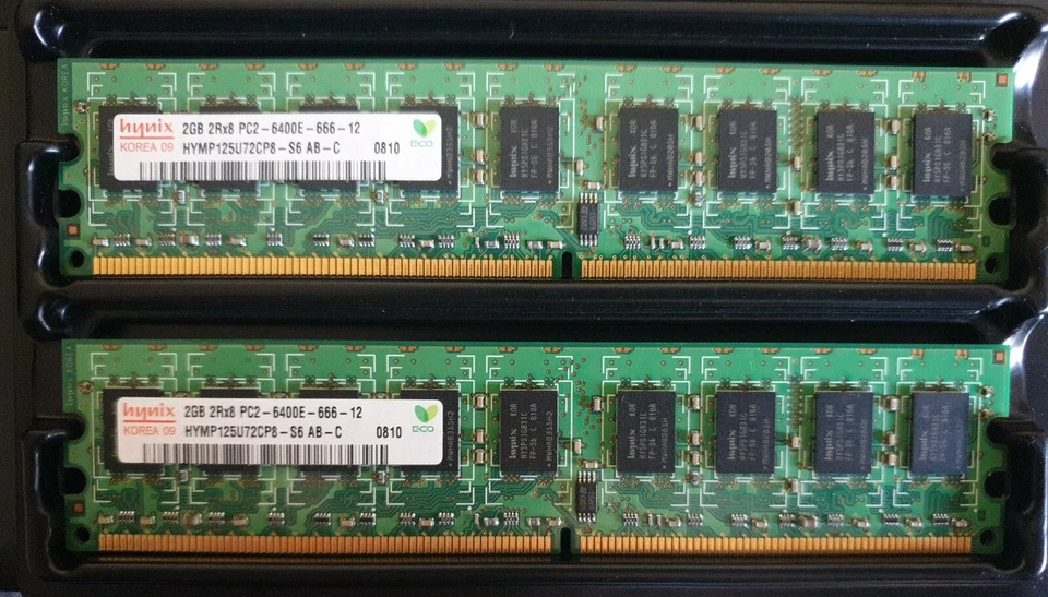 RAM Hynix HYMP 125U72CP8-S6 4GB (2X2GB) 2Rx8 PC2-6400 DDR2 di memoria ecc 240P  - Immagine 1 di 1