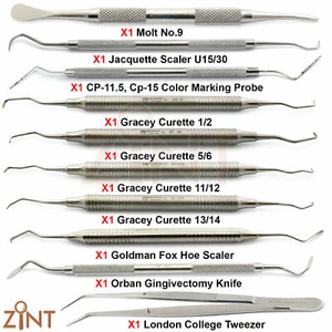 Raspador de placa escaladores periodontales University Gracey Curettes Surgery Molt 9 X10 - Imagen 1 de 10