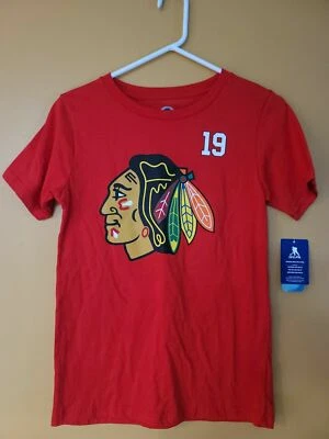 Brand New NWT NHL Chicago Blackhawks Jonathan Toews 19 Player Red Youth T-Shirt - Image 1 of 2