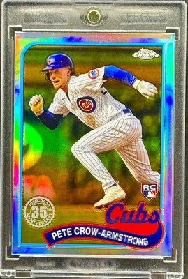 Pete Crow-Armstrong RARO REFRACTOR NOVATO TARJETA DE INVERSIÓN TOPPS CROMO SSP COMO NUEVO Foto 1 de 2