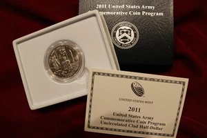2011-D UNITED STATES ARMY UNCIRCULATED  Clad Half Dollar ,  US Mint Box & COA - Picture 1 of 4