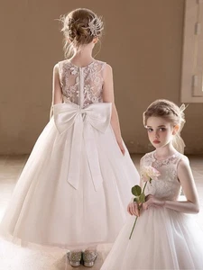 Niño Niña Vestido de Baile Sirena Vestido Floral Burbuja Princesa Show Boda Falda 2351 - Imagen 1 de 8