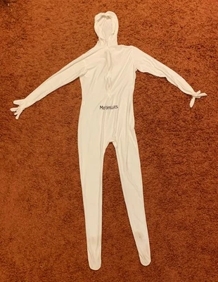 White Morphsuit XL Mens Womens Skinsuit Zentai Suit Costume Halloween - Image 1 of 3