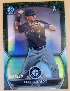 2023 Bowman Chrome Draft #BDC-42 Colt Emerson Green Grass Refractor /99 - Picture 1 of 2