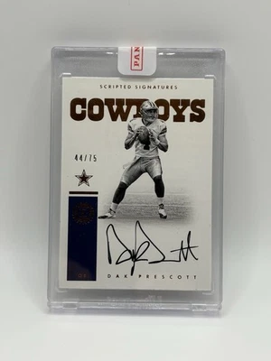 Dak Prescott 2016 Panini Scripted Signatures Auto Rookie Card RC 44/75 Cowboys - Image 1 of 2