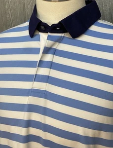 Greyson Men’s Golf Polo Shirt Blue White Striped Stretch 3M Open Size Large - Picture 1 of 8