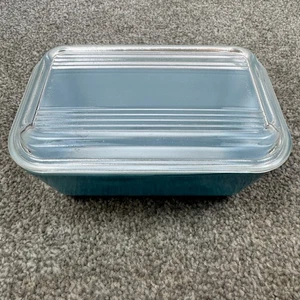 Pyrex 502 B Schüssel Aqua Blau Türkis mit Deckel 502C 4" x 6,75" Kühlschrank Schüssel - Bild 1 von 12