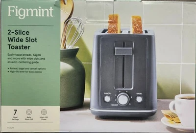 FIGMINT 2 Slice Wide Slot Toaster with 7 Heat Settings and Auto Shutoff - Image 1 of 3