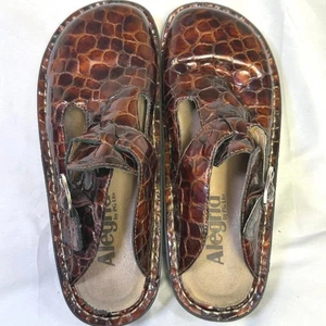 Alegria Choco Croco ALG 802 womens brown crocodile print EU 37 US 6.5-7 - Picture 1 of 10