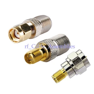 3pcs/set RF coaxial adapter connector Kit F TV Male Female to RP-SMA Male Female - Picture 1 of 8