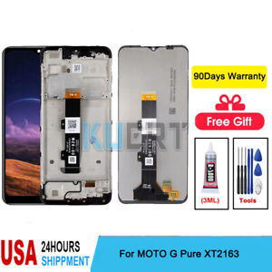 NEW For Motorola Moto G Pure 2021 XT2163-4 LCD Touch Screen Digitizer ±Frame